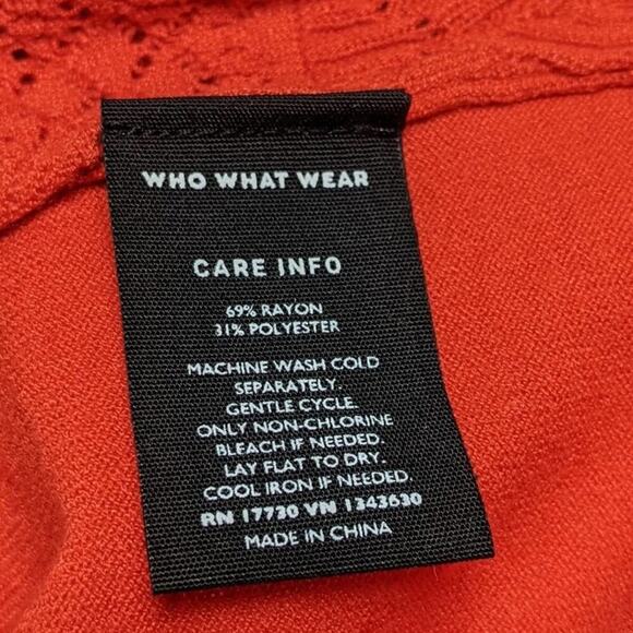 🆕 RED RUFFLE Knit TOP Tank Sweater Vest Who What Wear L NEW NWT - Picture 7 of 12